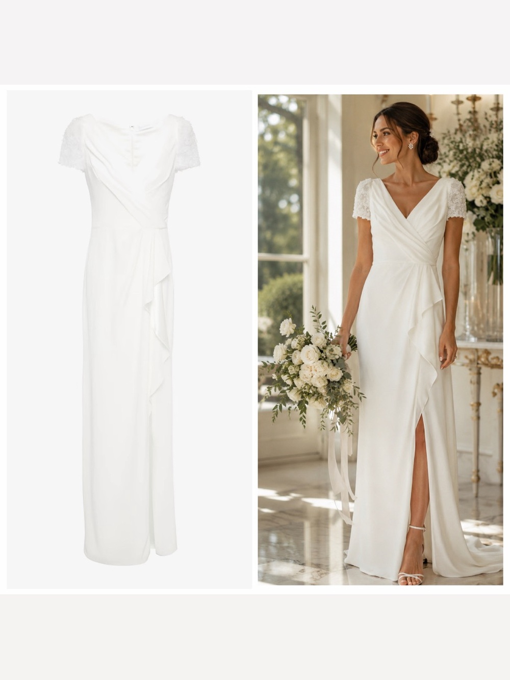 Jenny Packham Ivory Camellia Bridal Gown Lace Sleeve 8 Wedding Formal NWT 🟡